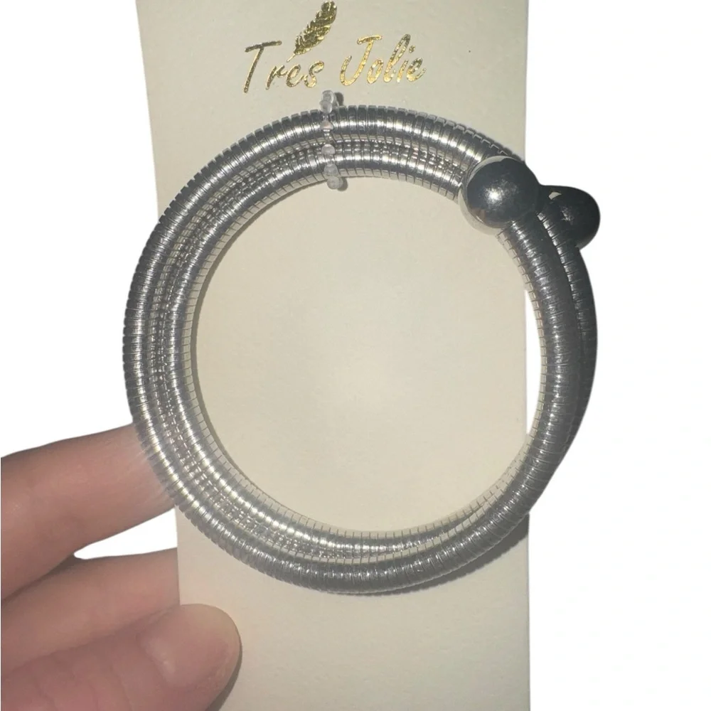Tres Jolie Silver Wrap Bracelet